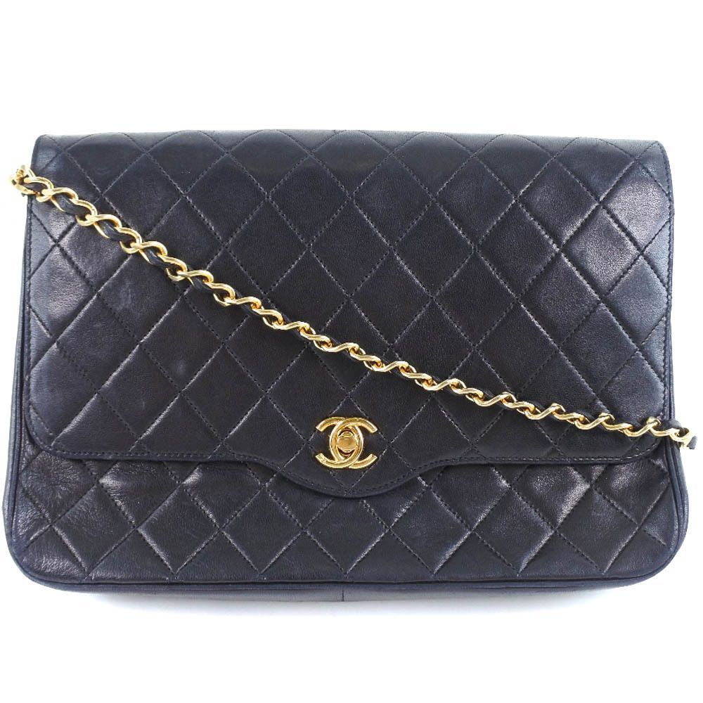 Chanel Chain Shoulder Lambskin Black Shoulder Bag